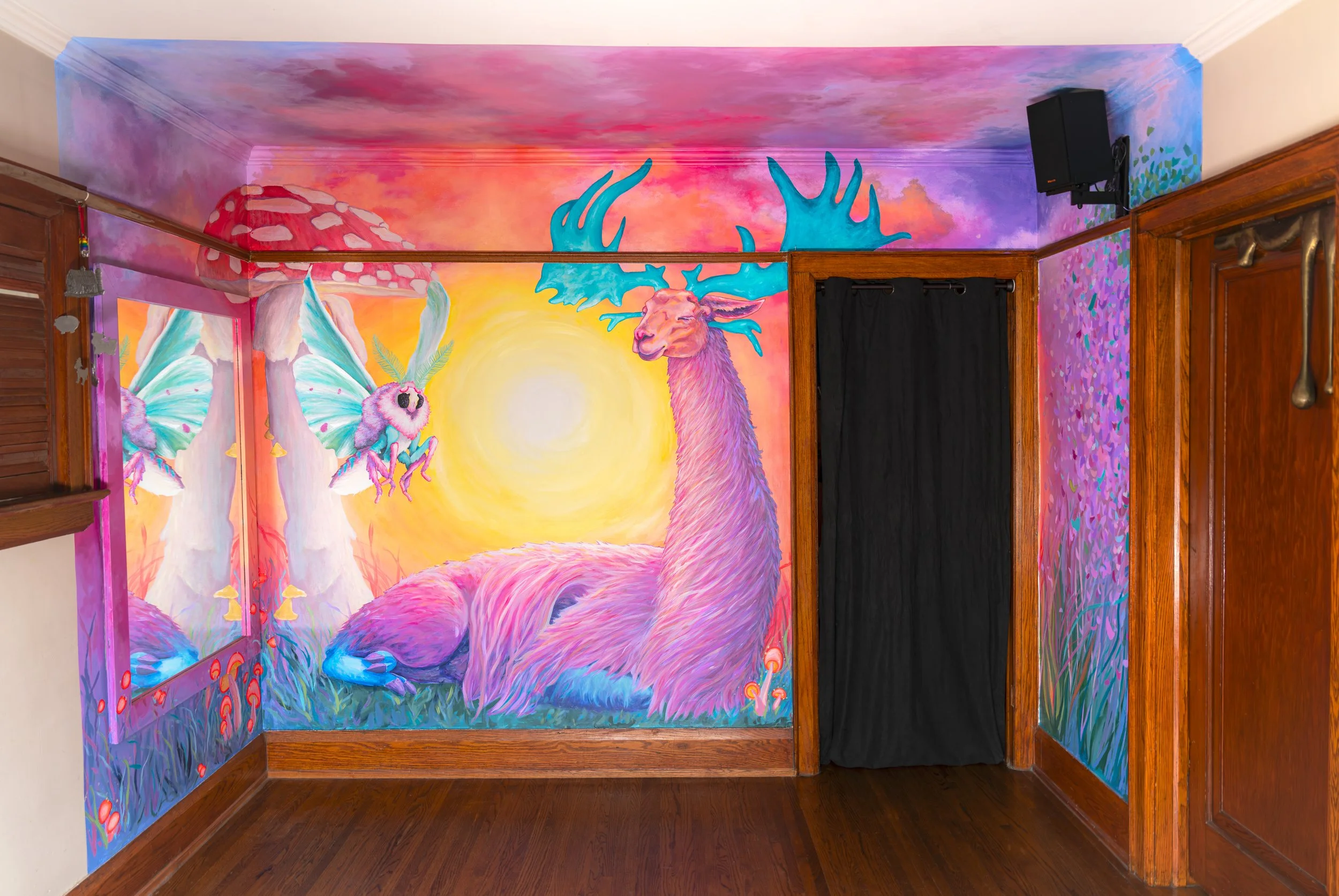 "Fairy Playground," 2025, acrylic on plaster, 20’ x 8’ x 4’, Toronto, Canada
