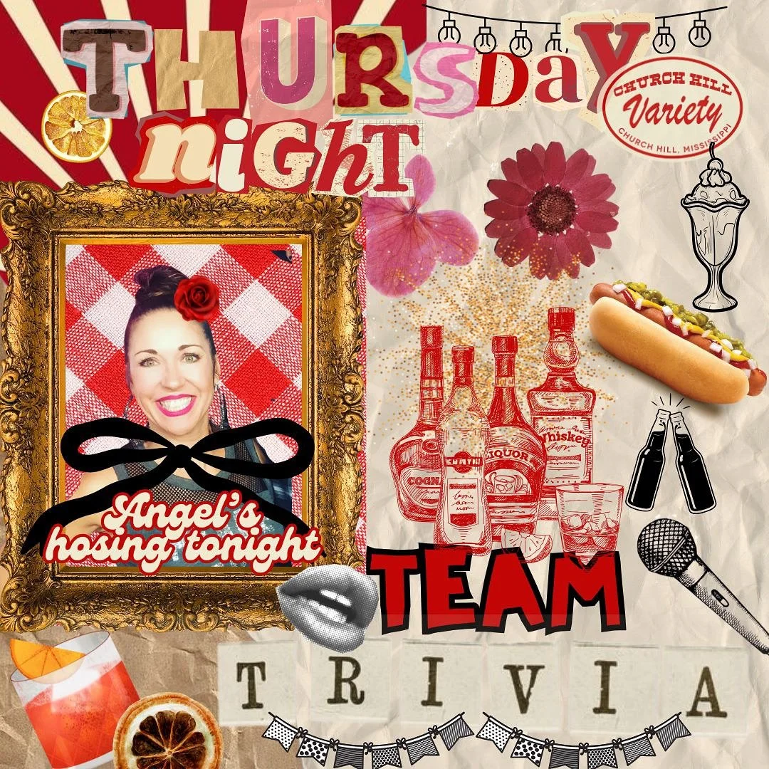 Start your weekend early with us ♥️🌿👑 
Team Trivia with Angel.
6:30
Doors open at 5:00 for Dinner & Drinks
See you soon
