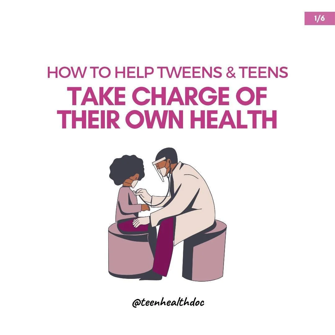 Hi! Dr. Hina, pediatrician mom, &amp; I share about teen health. Follow @teenhealthdoc for more.⁠
⁠
As we commemorate National Adolescent Health Month this May, I'm sharing how to help tweens and teens take charge of their own health.⁠
⁠
Helping kids