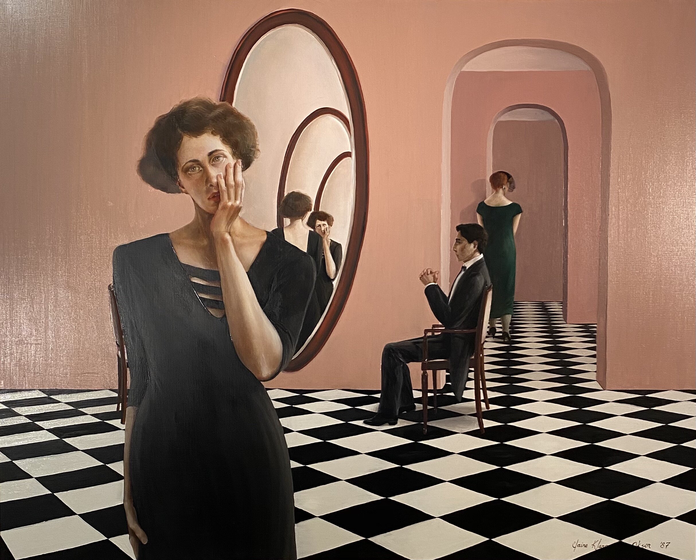 Claire Klarewicz-Okser, She Sees Herself Who Sees Herself, 1987, oil on canvas, 40 7/8 x 51 in.