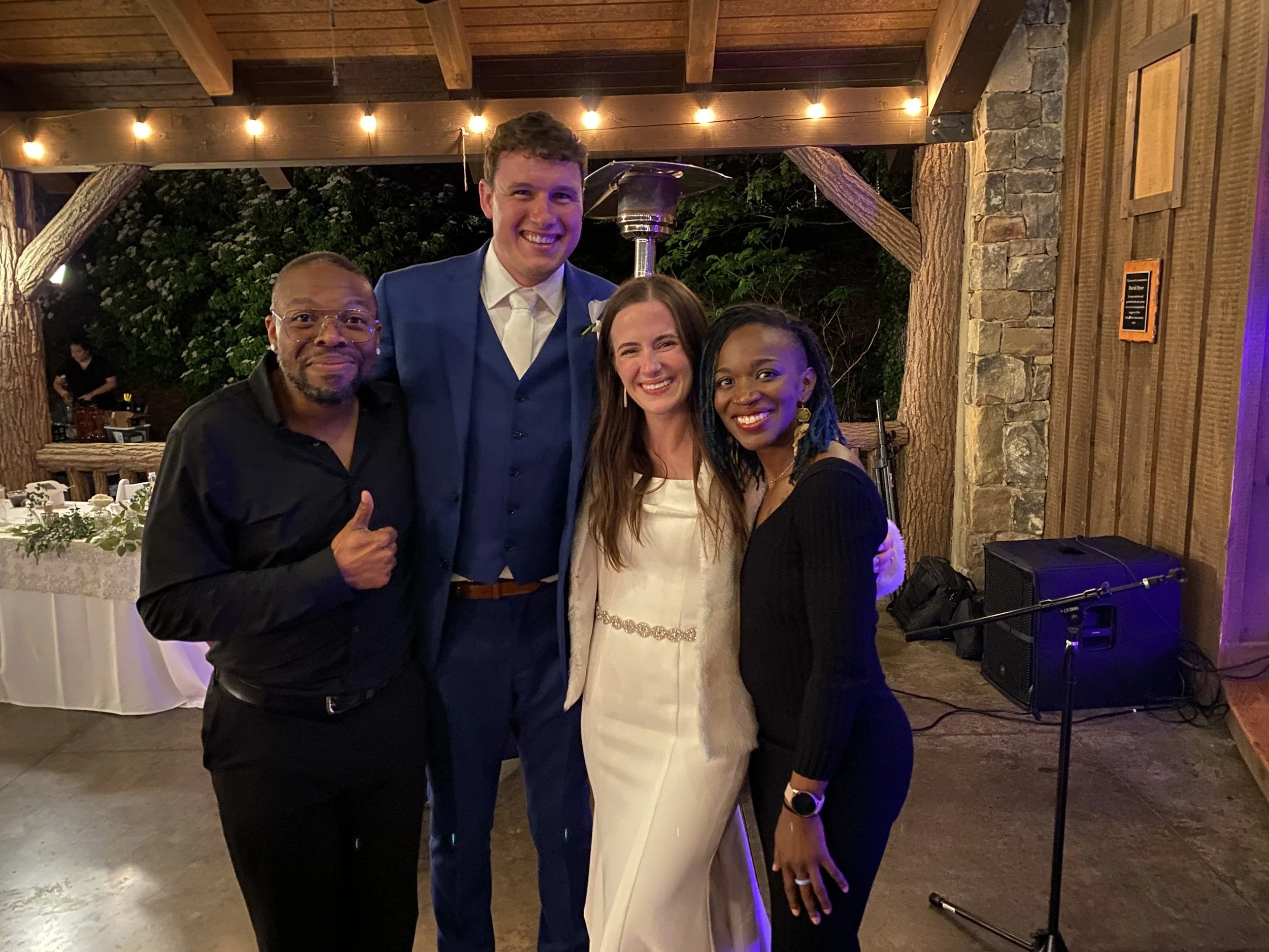 Carley and Alec with members of Soulution at The Pavilion at Lake Rabun in Lakemont, Georgia.