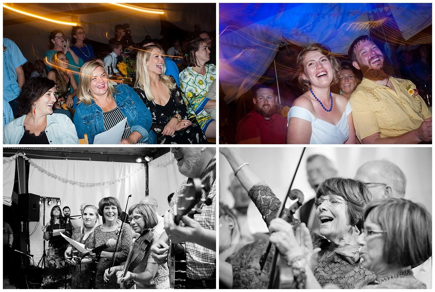 Guests filling the dance floor at Kate and Chazz’s reception