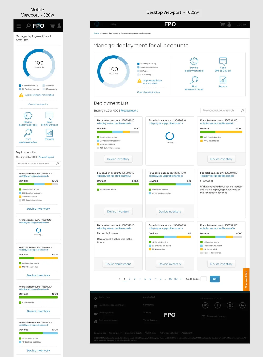AT&T Business Console — Jason Lam | UI+Visual Design