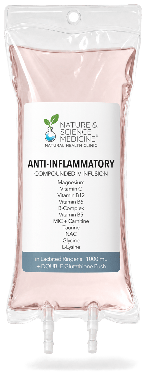 Anti-Inflammatory IV bag, compounded at Nature & Science Medicine