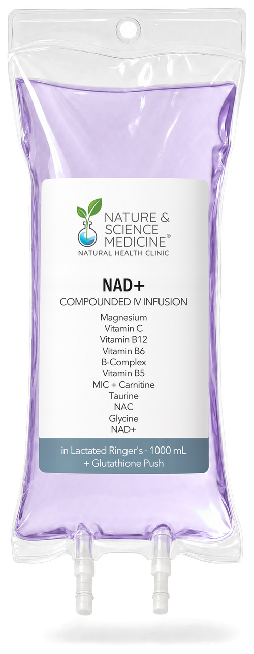 NAD+ IV bag, compounded at Nature & Science Medicine