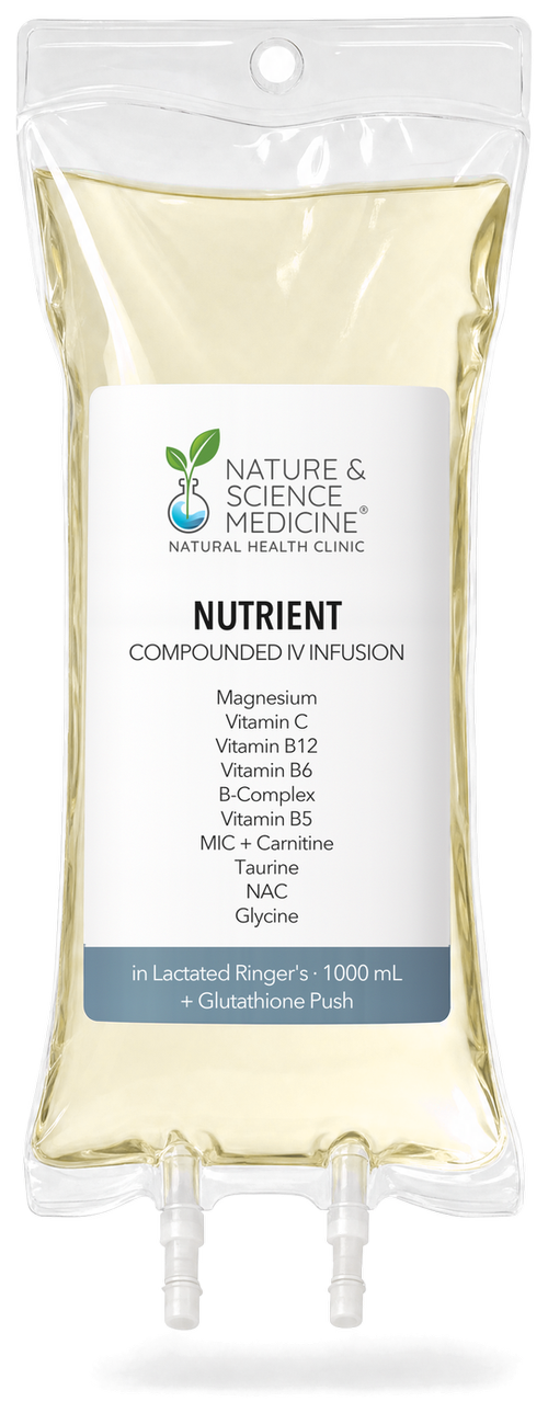 Nutrient IV bag, compounded at Nature & Science Medicine