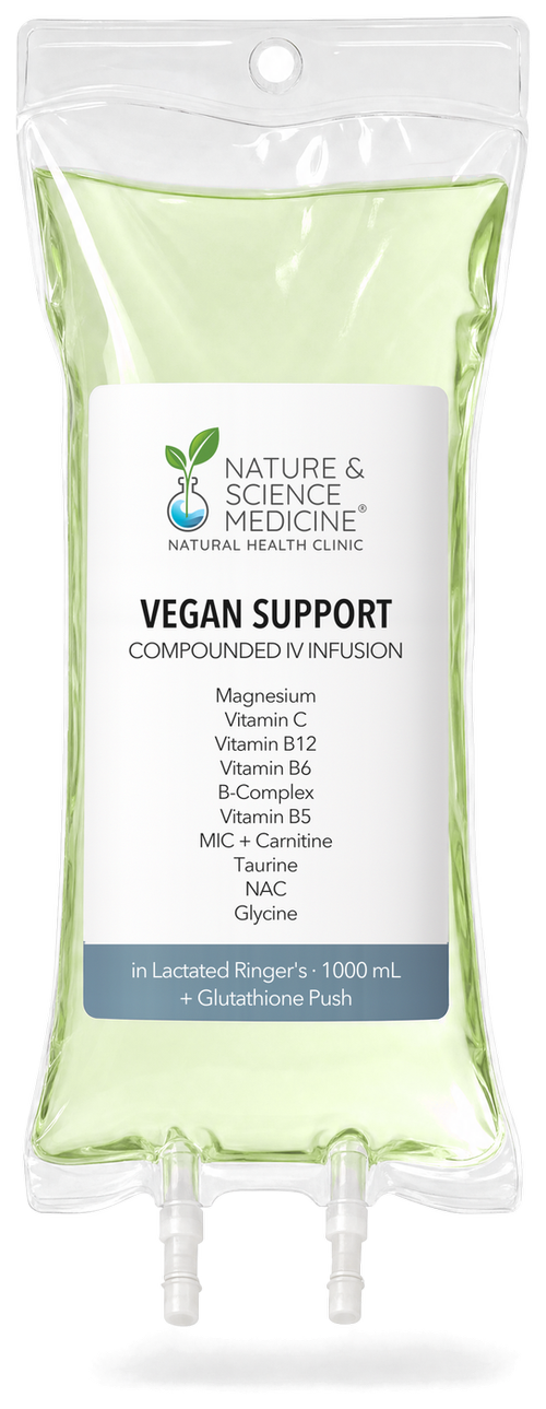 Vegan Support IV bag, compounded at Nature & Science Medicine