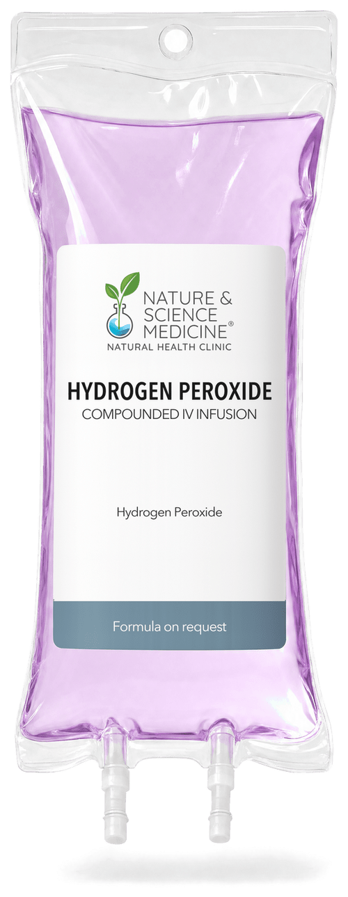 Hydrogen Peroxide IV bag, compounded at Nature & Science Medicine
