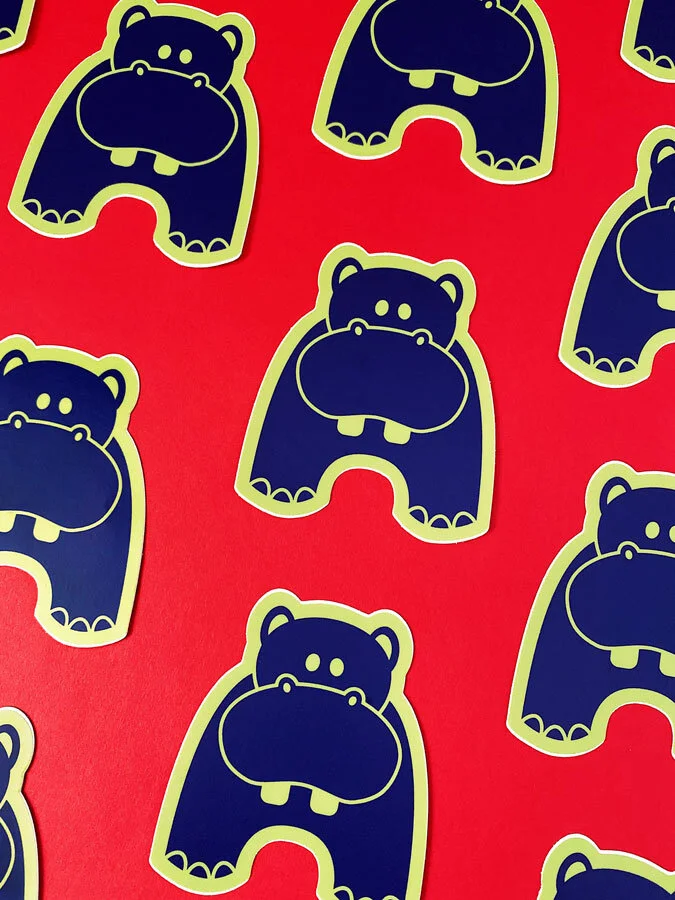 Hippo Sticker