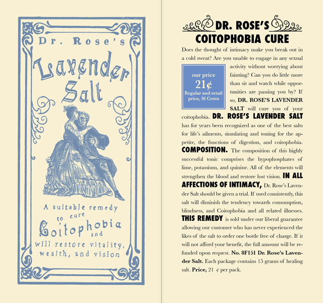 Spread promoting Dr. Rose's Lavender Salt: An alleged cure for Coitophobia.