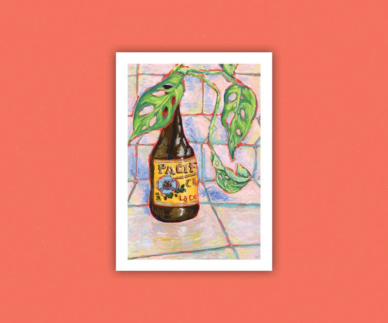 Plant and Bottle Print