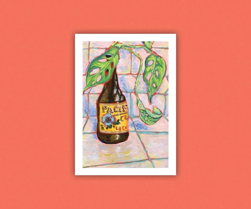 Plant and Bottle Print
