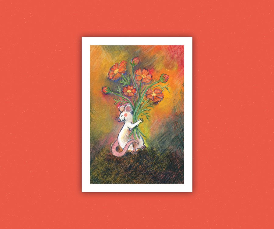 Flower Mouse Print
