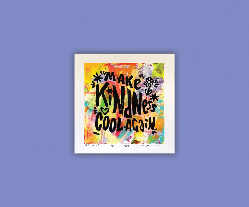Make Kindness Cool Again - Linocut Print