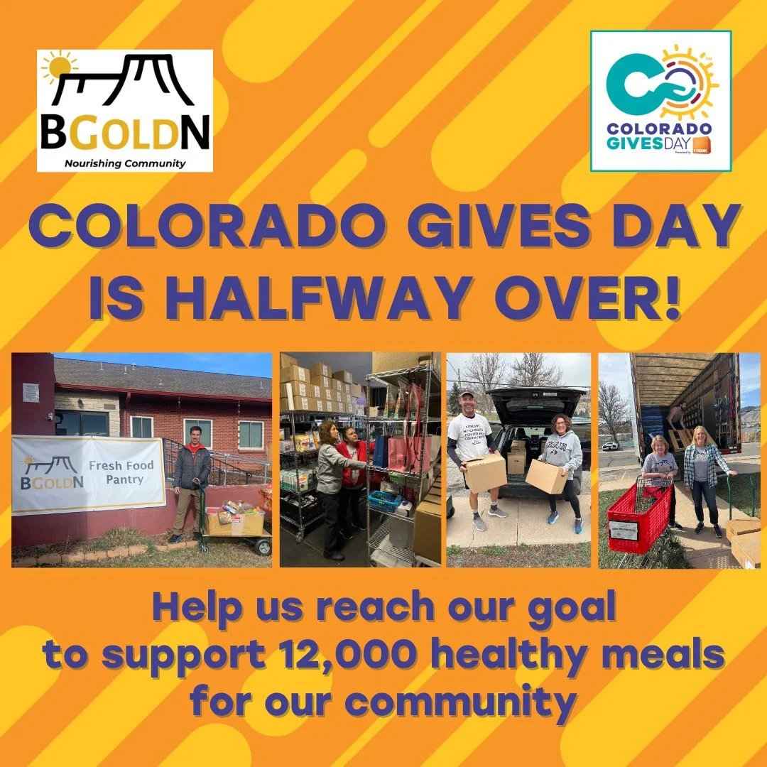 We&rsquo;re halfway through Colorado Gives Day &mdash; and every gift is fueling hope! 💛 Thanks to our amazing community, we&rsquo;re one step closer to making sure every Golden neighbor has access to fresh, nutritious food. 🥦🍞

There&rsquo;s stil