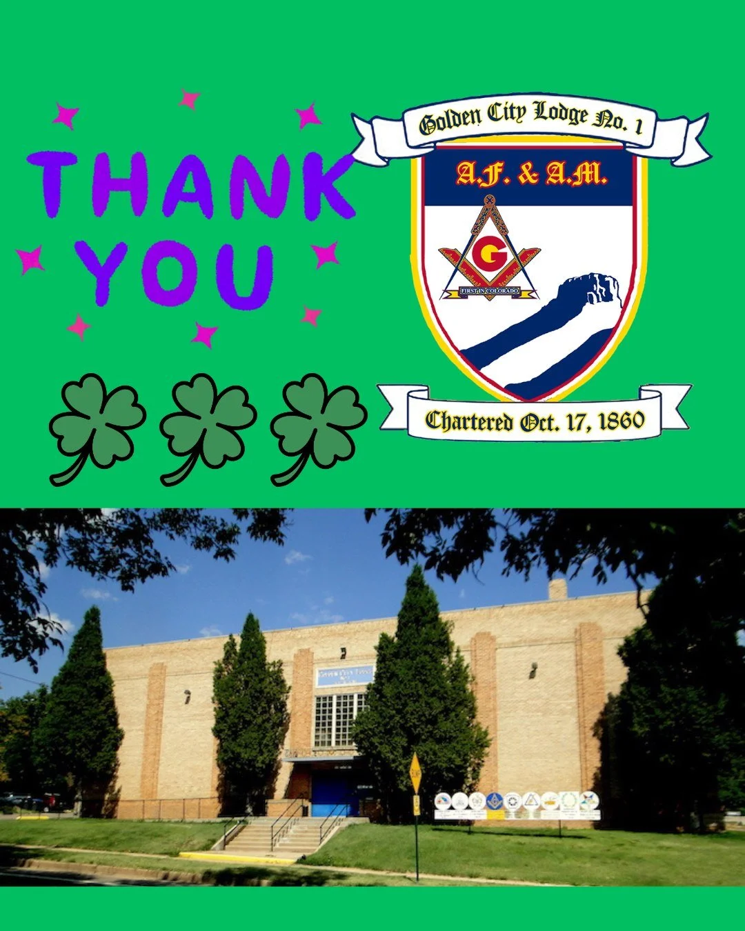 Thank you to the Golden Mason's and the @goldencitylodge1 for choosing BGOLDN as your nonprofit partner for this year's annual St. Patrick's Day celebration! We love bringing community together, just like you do. We are so grateful for strong communi