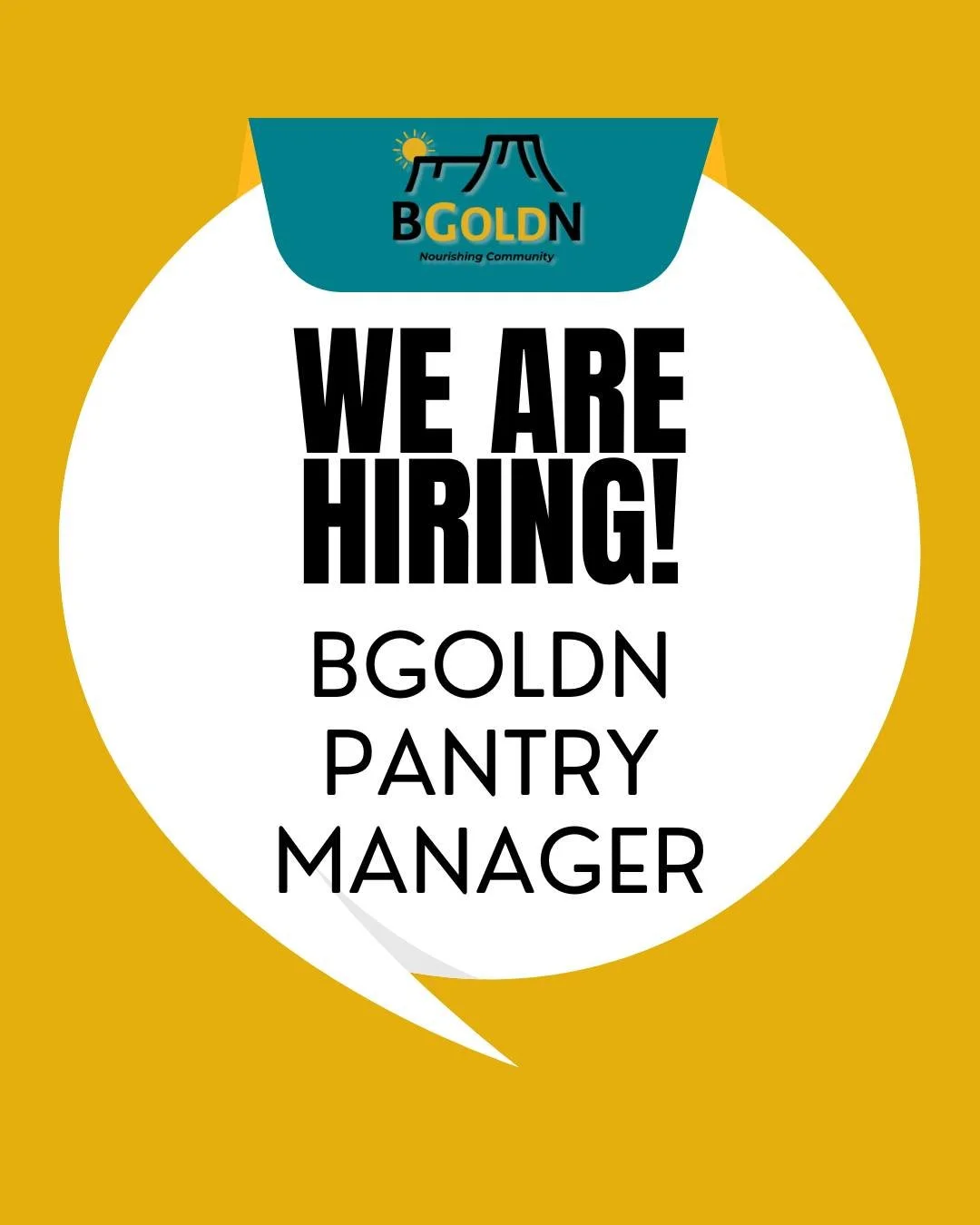 We&rsquo;re hiring! Join the heart of our mission at BGOLDN as our new Pantry Manager! 💛
If you're passionate about community, organization, and making a direct impact&mdash;this is your moment. 📍Based in Golden | 🤝 Community-focused | 🍎 Hunger r