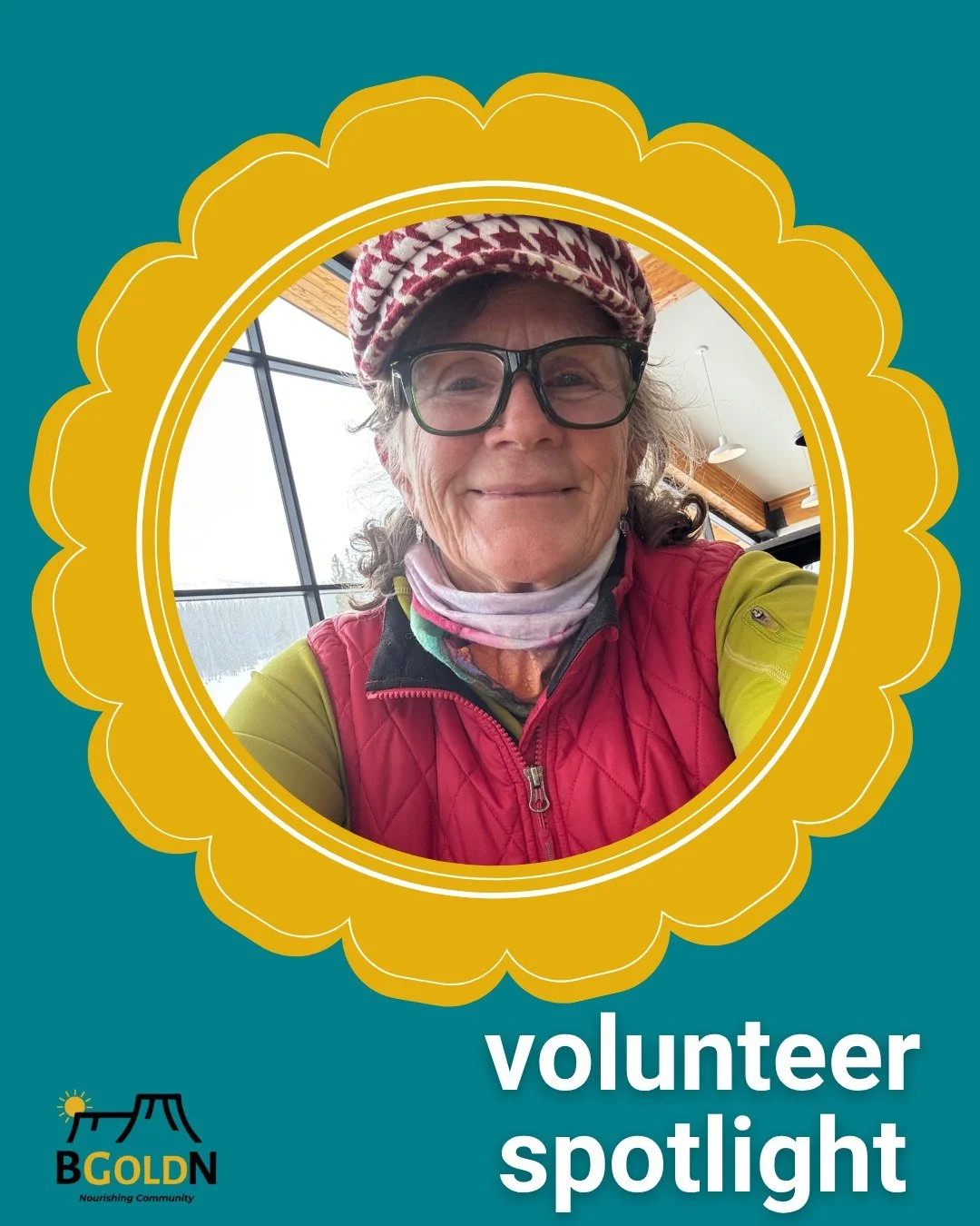 Thank you to volunteer, Nannette Johnson. Nannette says, "I began volunteering with BGOLDN back when it was the Golden Backpack Program. I'm active in Golden and am honored to work for food security and solutions for Goldens' children." 💛?