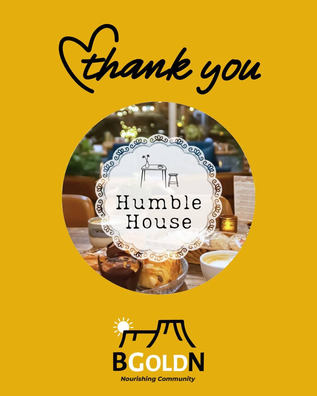 A big shout out to the @humble_house_cafe! Thank you for being a rock star BGOLDN partner. We encourage everyone to get yourself to the Humble House and order the BGOLDN Sammie from their menu. A portion of each BGOLDN sammie sold benefits BGOLDN.