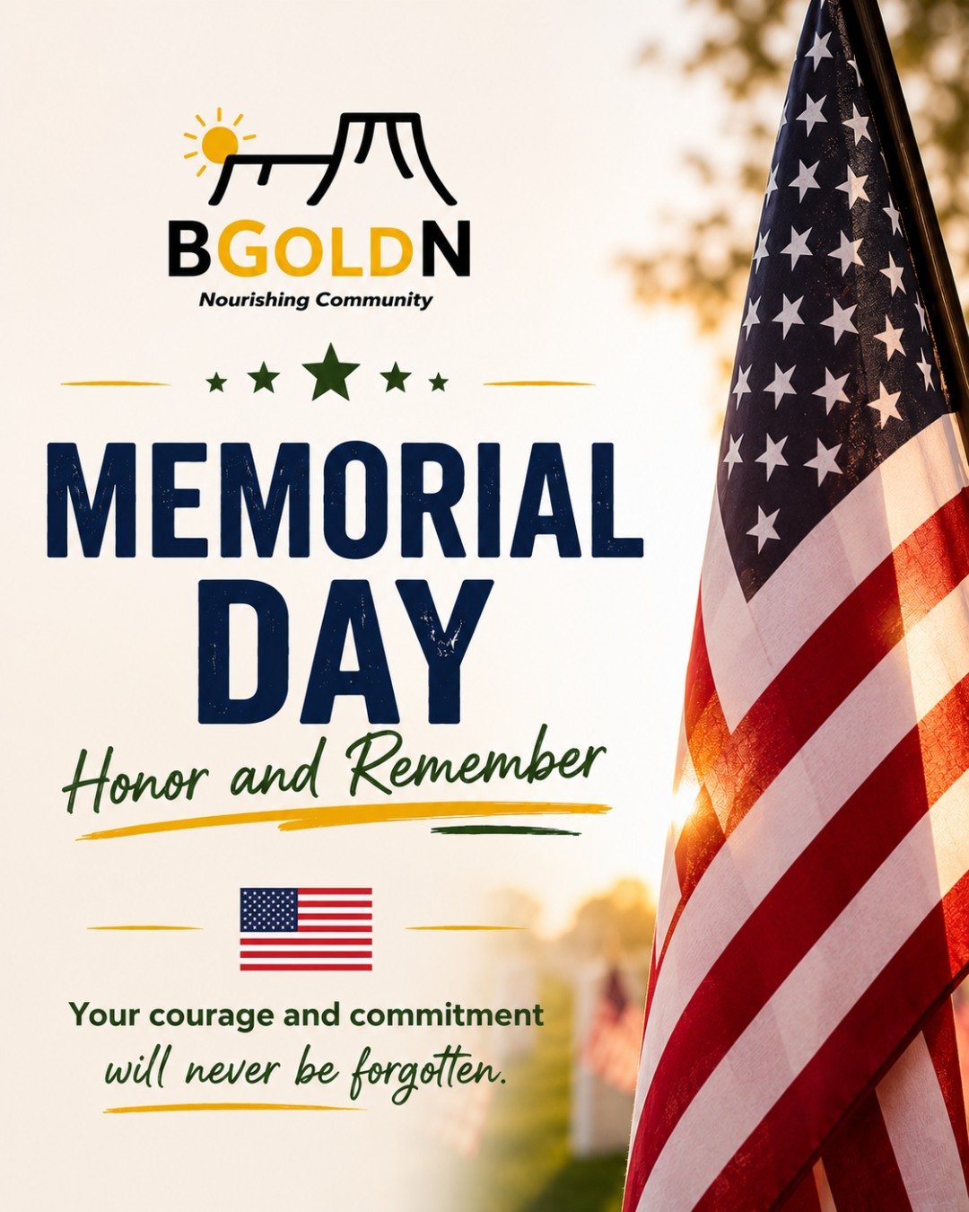 Today, we pause to honor and remember the brave men and women who made the ultimate sacrifice in service to our country. 🇺🇸 Your courage and commitment will never be forgotten. 

#MemorialDay #HonorAndRemember #Gratitude #NeverForgotten