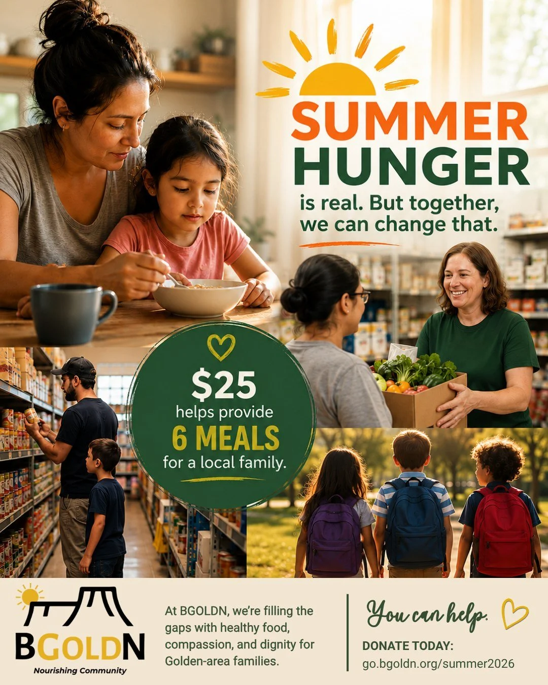 ☀️Summer hunger doesn&rsquo;t always look like empty shelves.

Sometimes it looks like:
🍎 Parents skipping meals so kids can eat
🧺 Families stretching groceries further each week
📦 First-time visits to a local pantry
💳 Uncertainty around changing