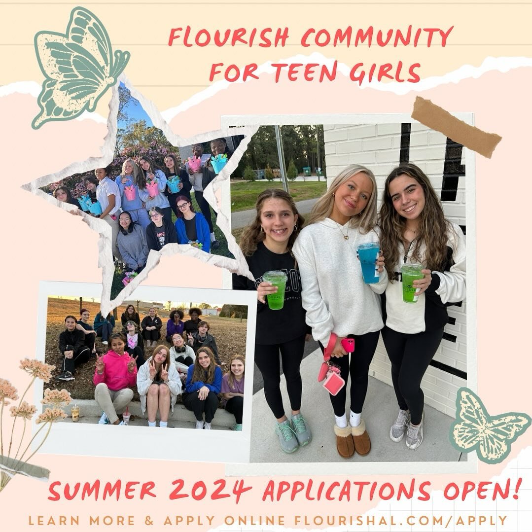Summer Applications are officially OPEN 🥳 Teen girls ages 13-18 can apply online at flourishAL.com/apply (link in bio) &mdash; limited space available and based on criteria of need. Learn more online!