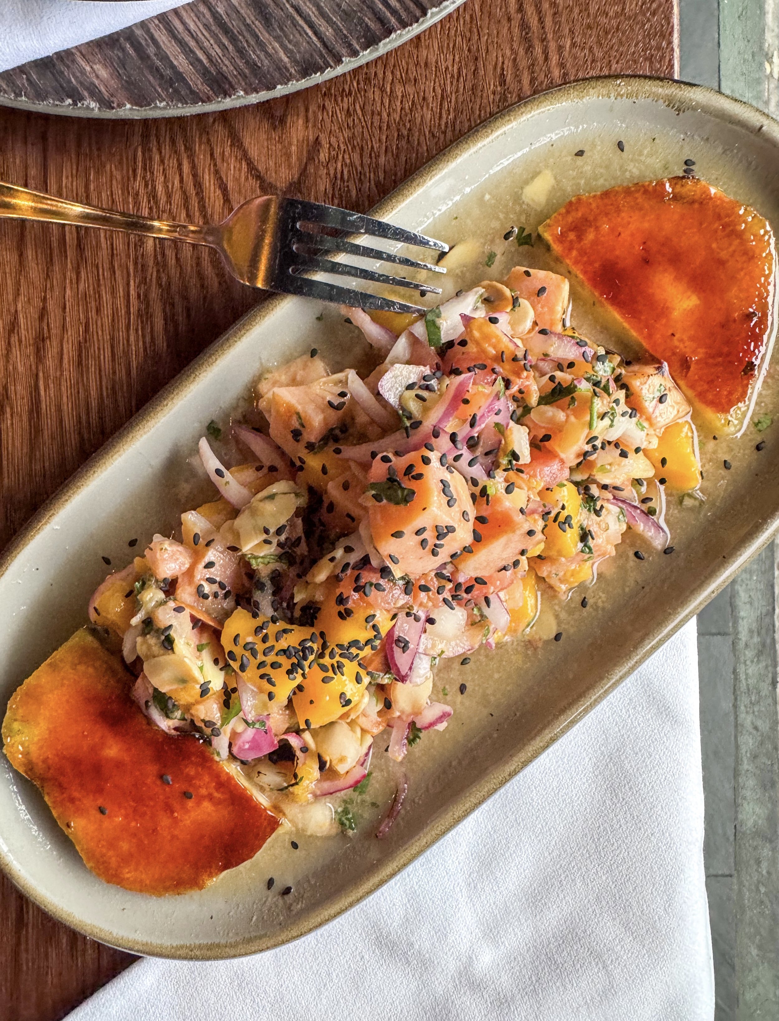 salmon and mango ceviche special