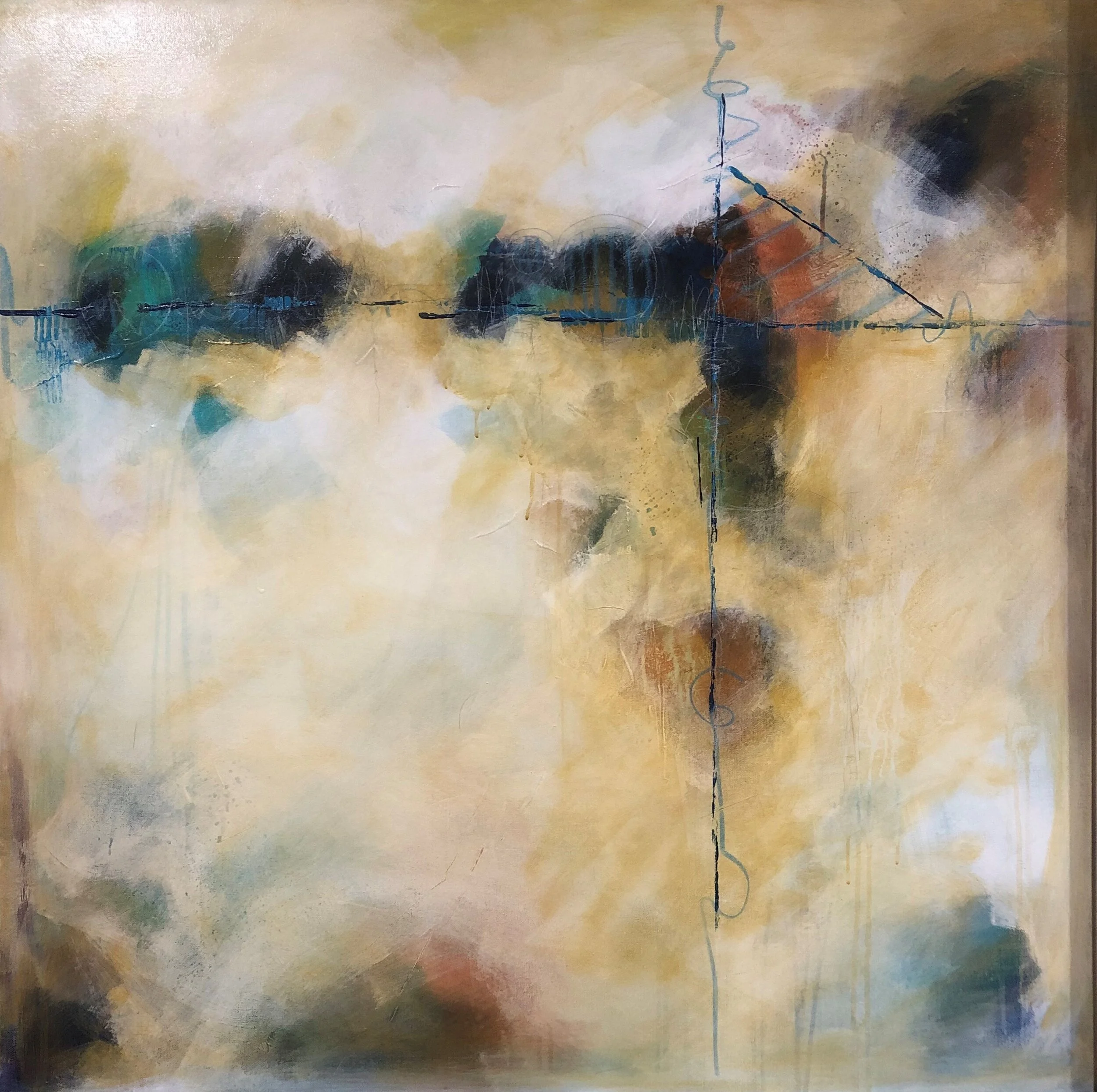 "Foggy Crossing" / 40x40 / $800.00
Acrylic on Canvas