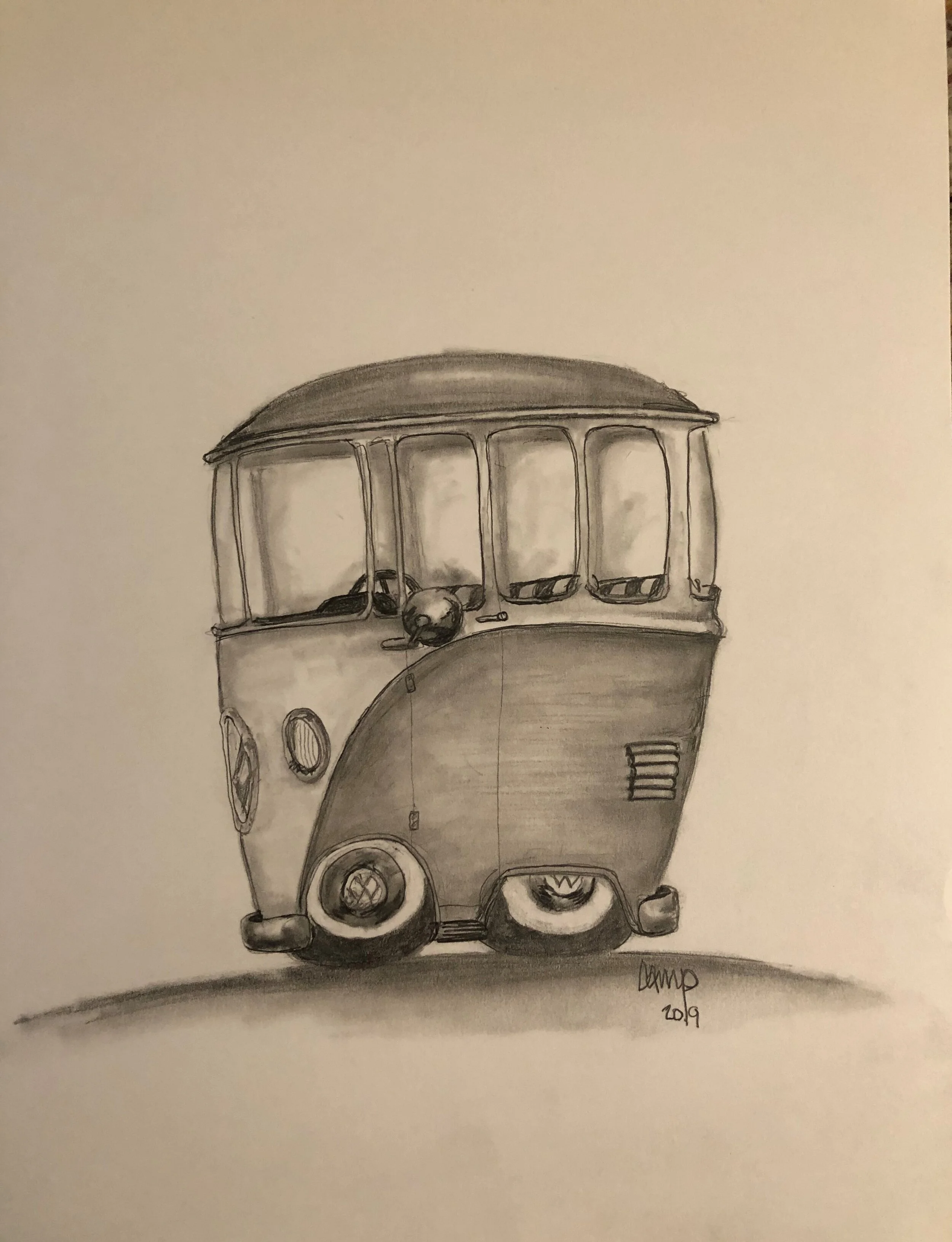 VW Bus / 9x11 Unframed $55
Pencil on Bristol Paper
