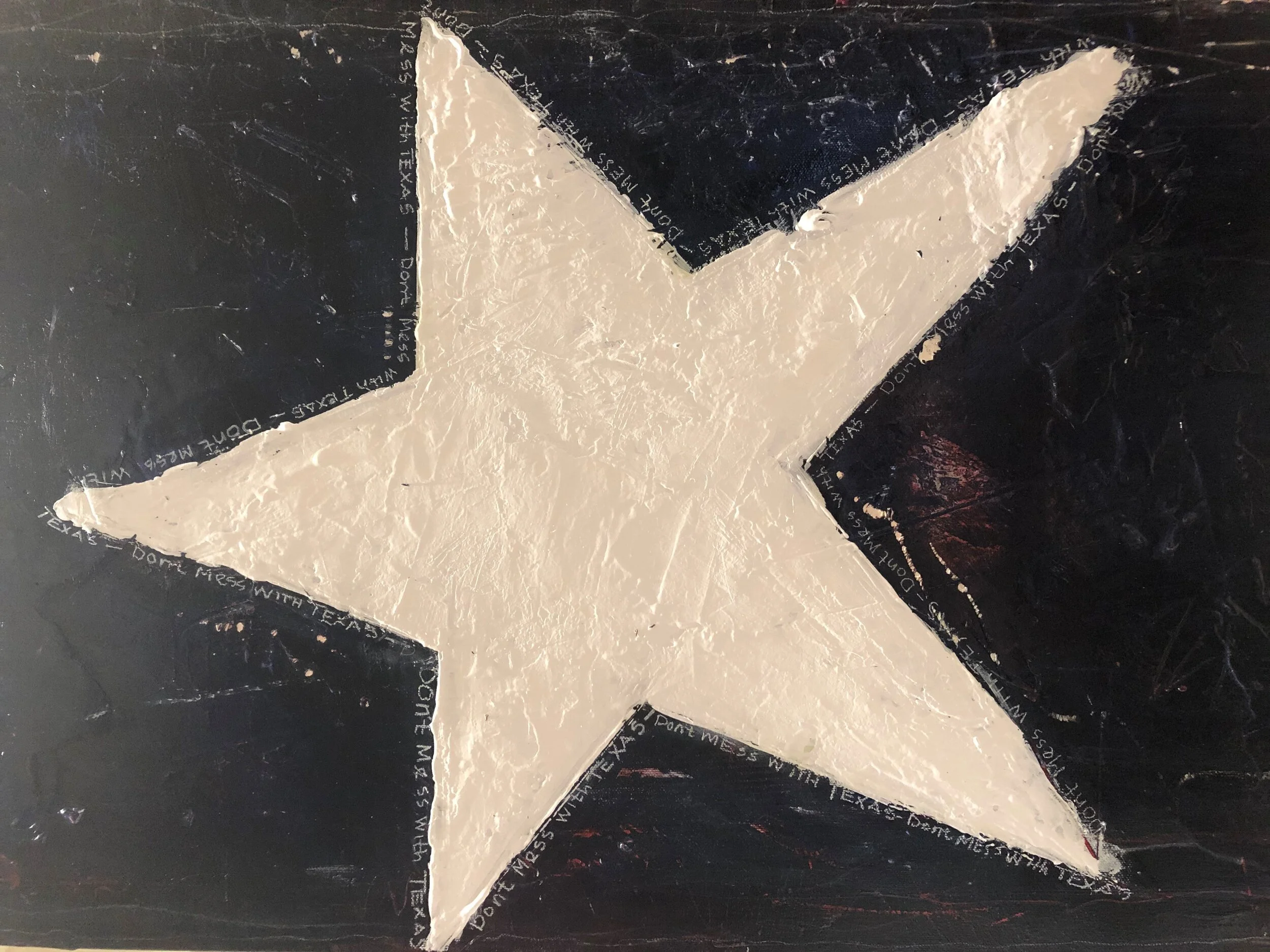 Close up of Star on "Don't Mess With Texas" * Note: Zoom to see lettering on edges of star