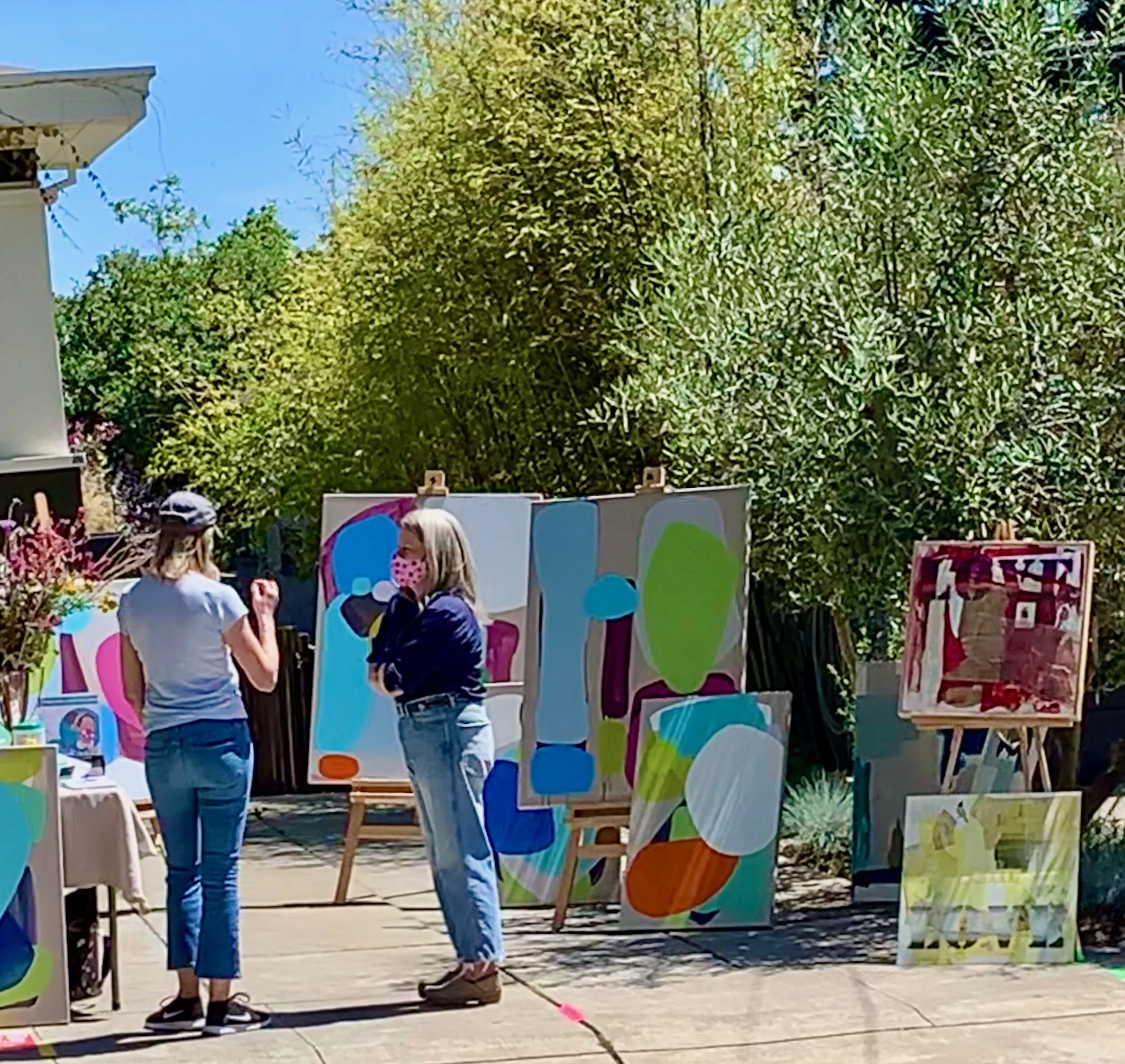 Surrounded by the Color Bubbles at the Piedmont Art Walk, June 13, 2020