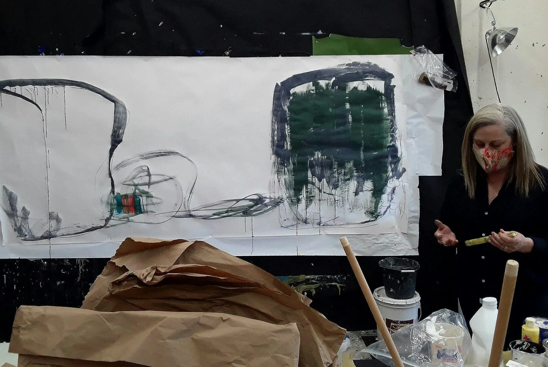Mentoring session with artist Carl Heyward.