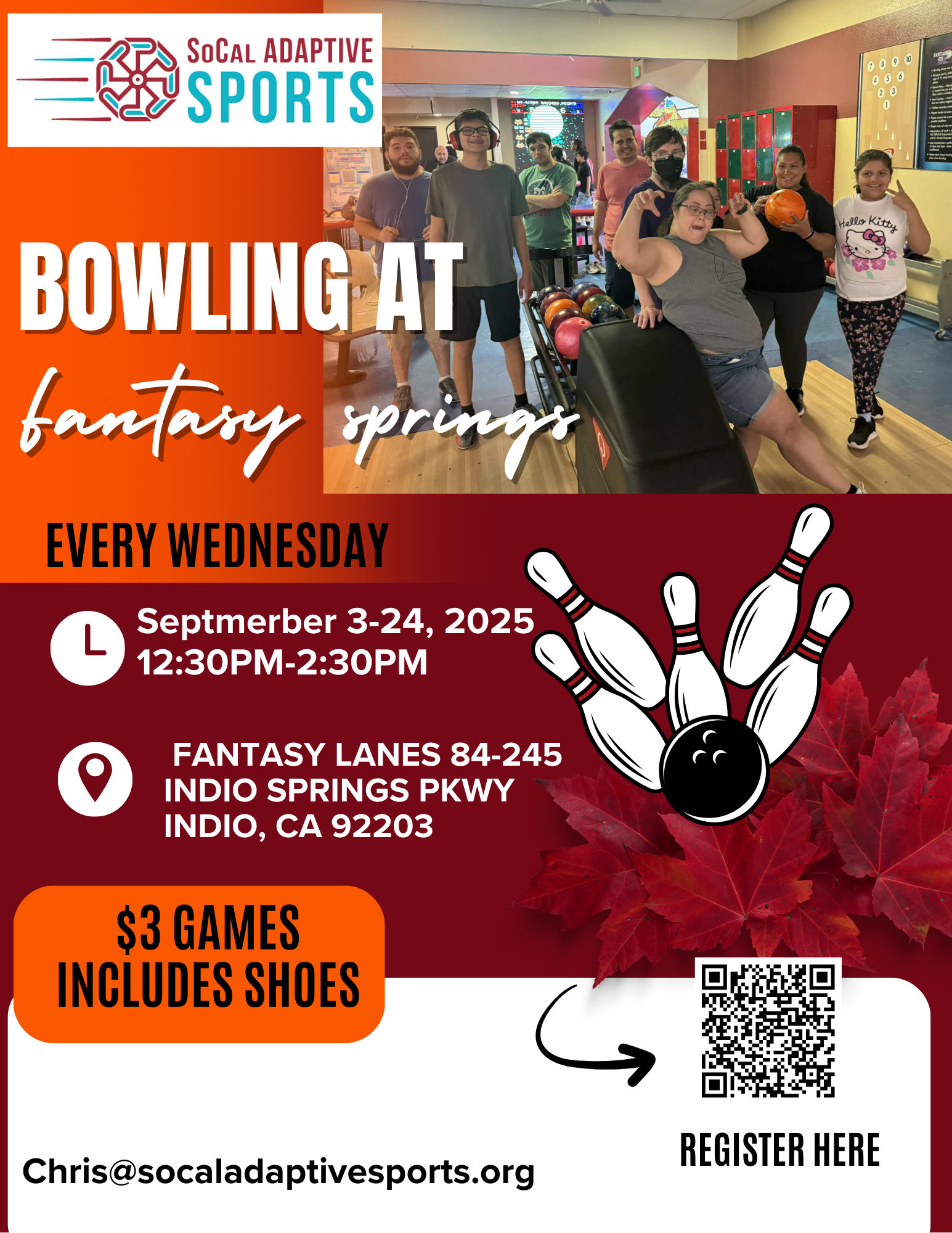 Bowling at Fantasy Every Wednesday September