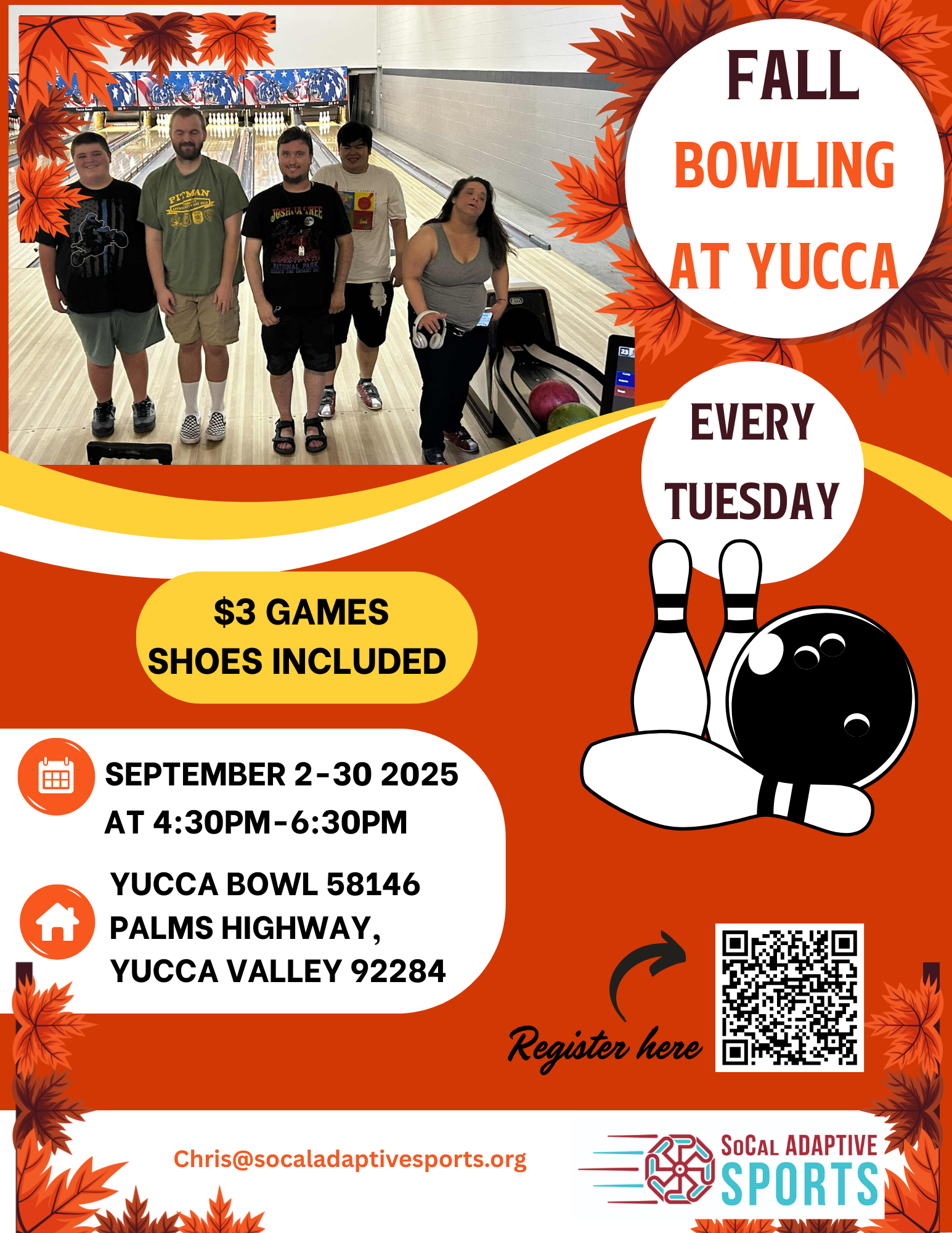 Bowling at yucca every Tuesday September