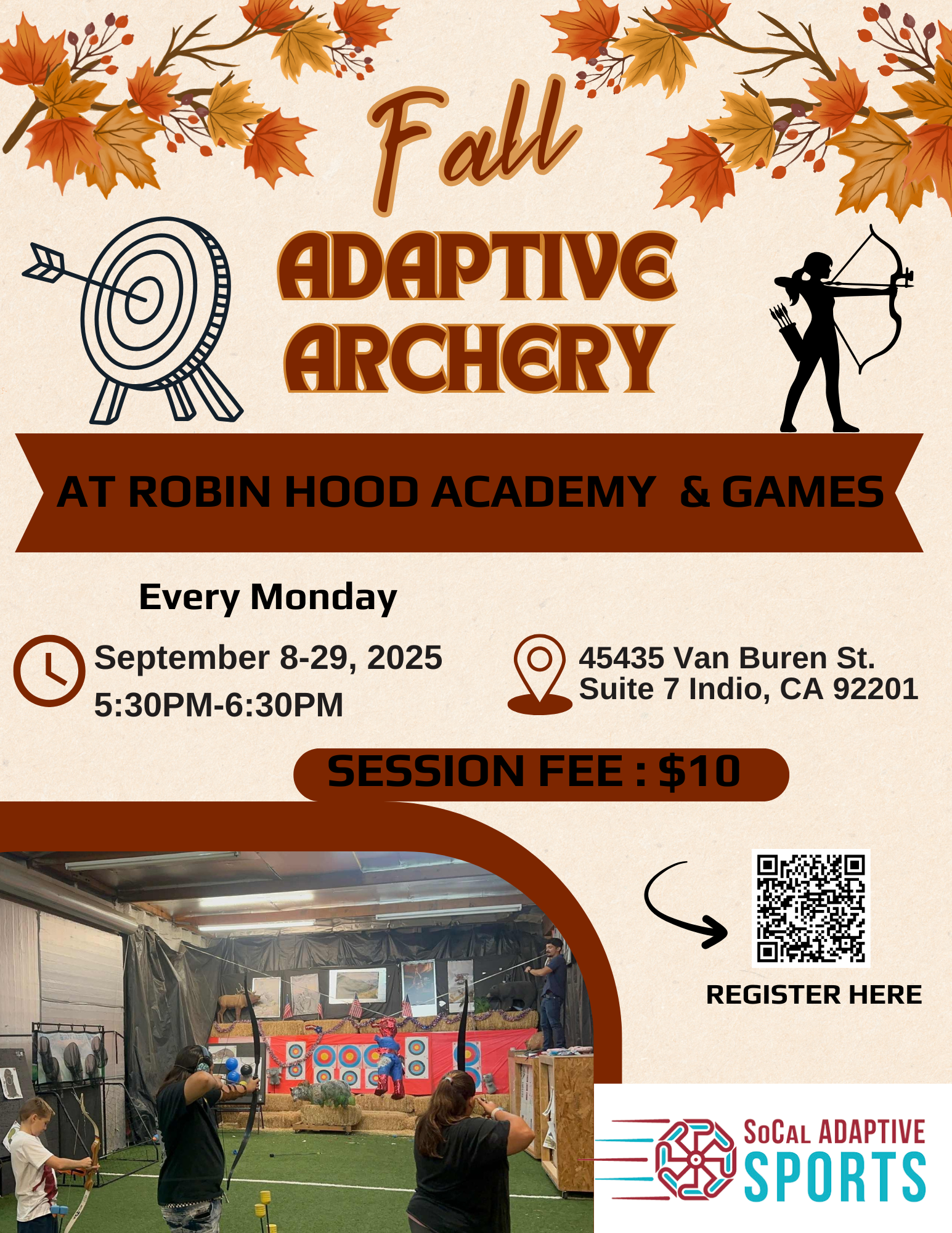 Adaptive archery every Monday September