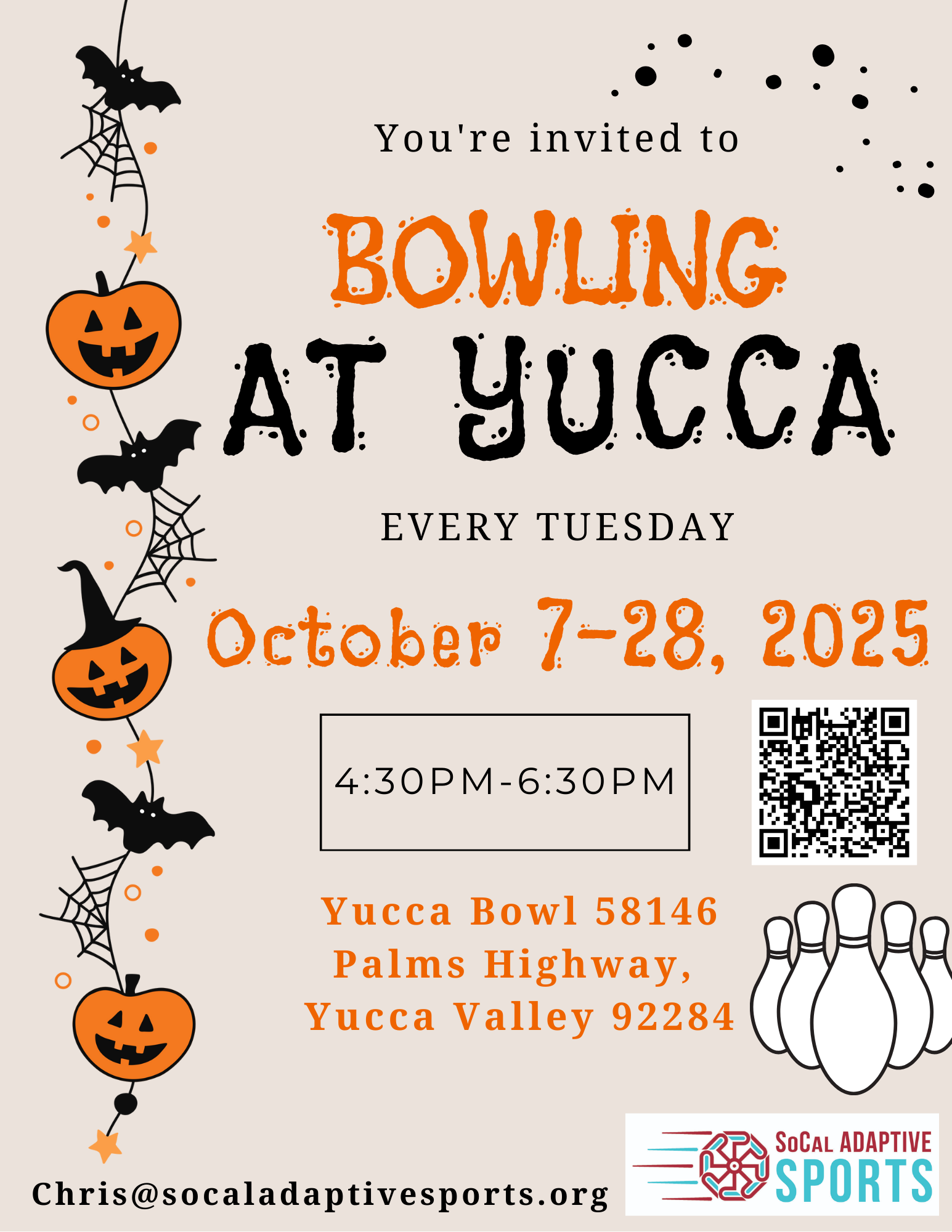 Bowling at yucca every Tuesday October