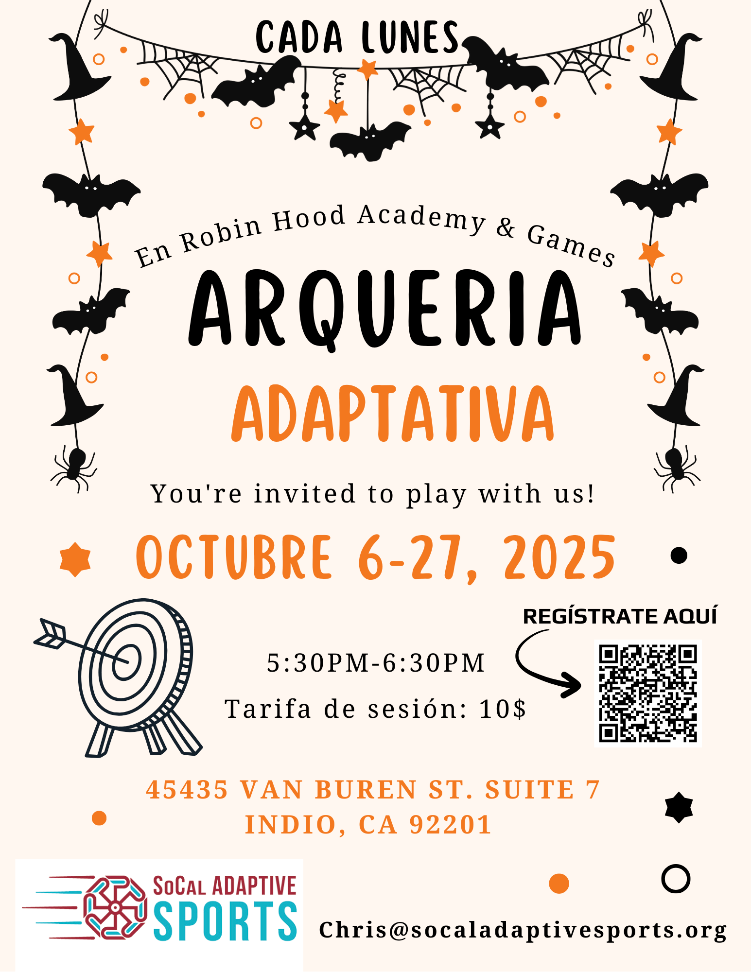 Adaptive archery every Monday October