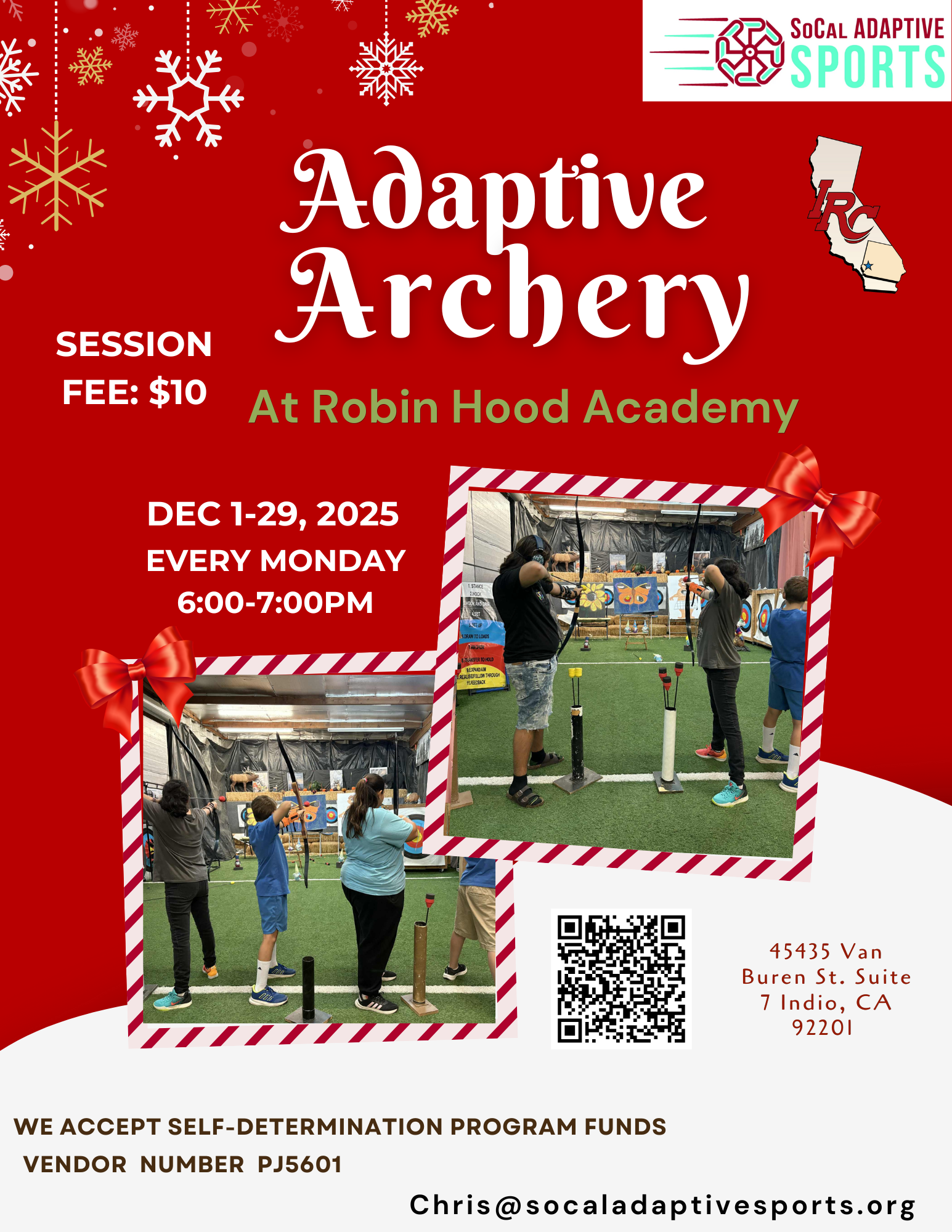 Adaptive archery every Monday December 