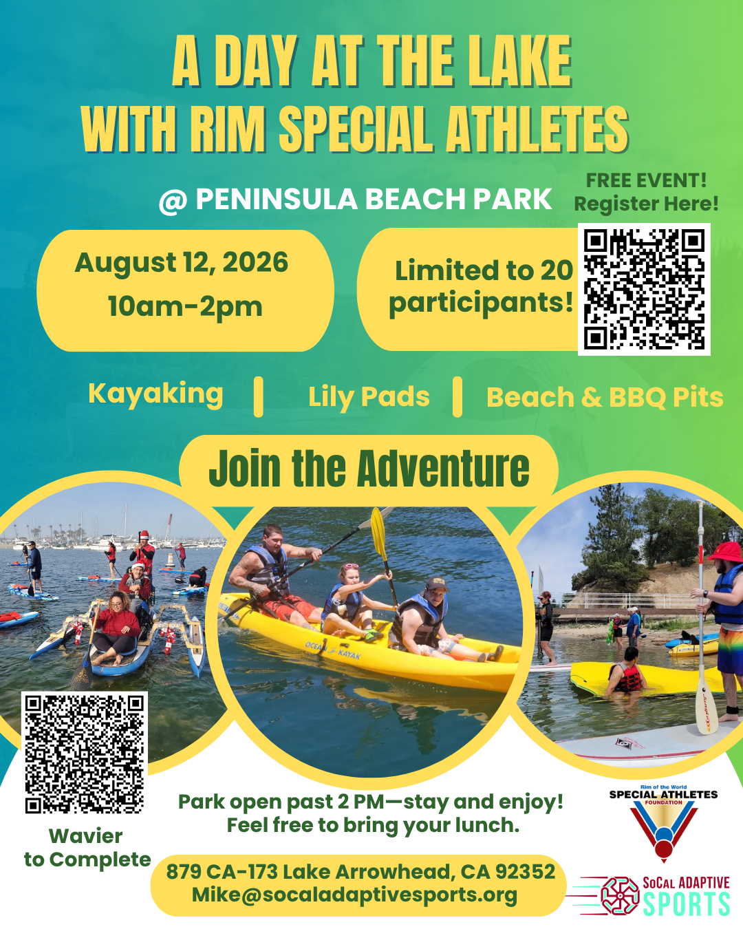 Day At The Lake With Rim Special Athletes