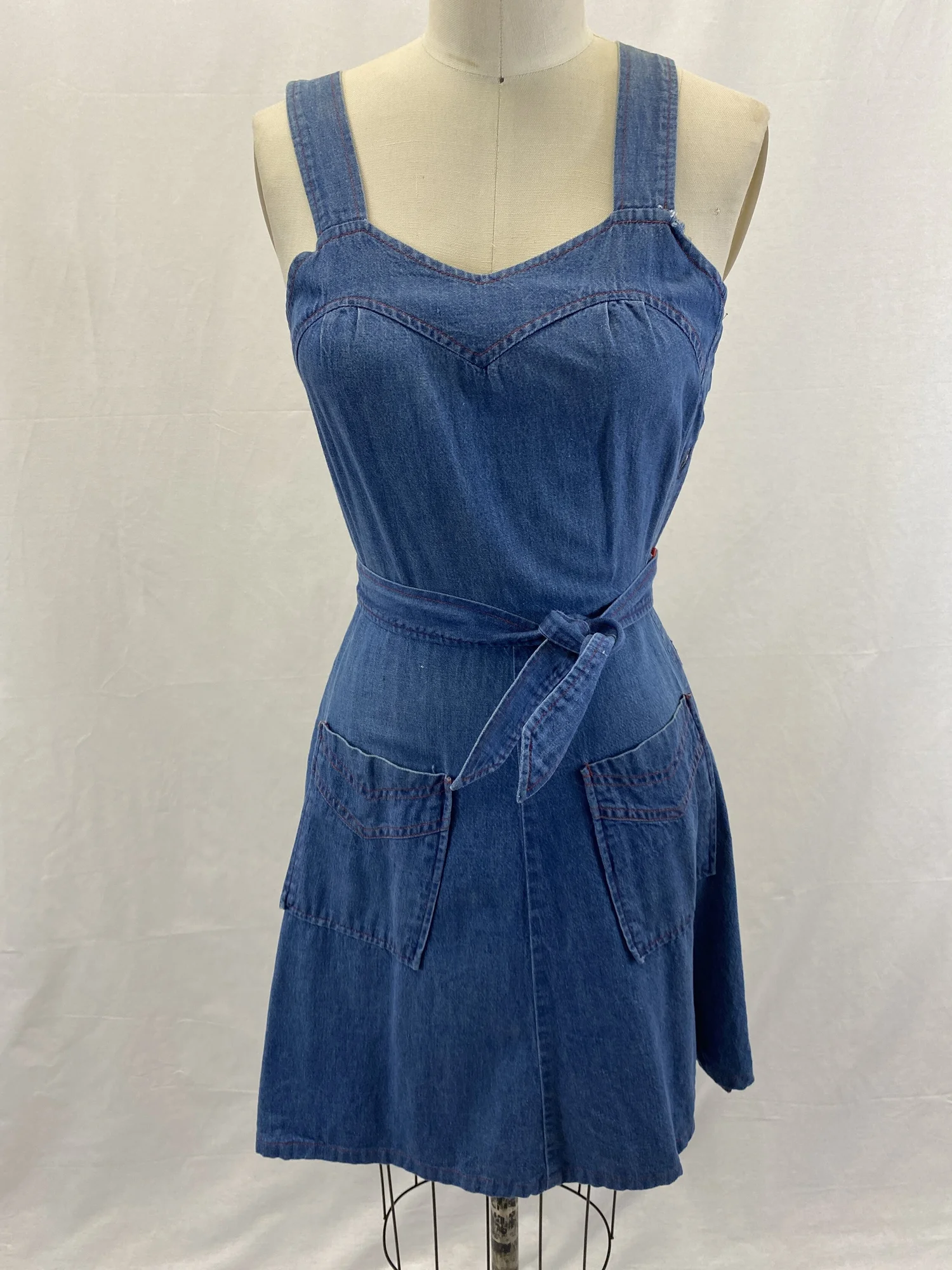 white christmas dresses Vintage Denim Button Down Dress – MIJA Studios main image 1