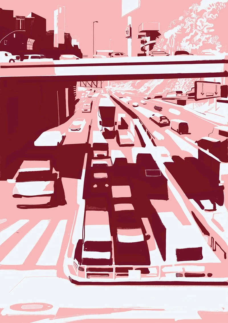 Christoph Niemann 
 Traffic , 2018 
Silkscreen 
46.8 x 33.1 in  (118.9 x 84.1 cm)