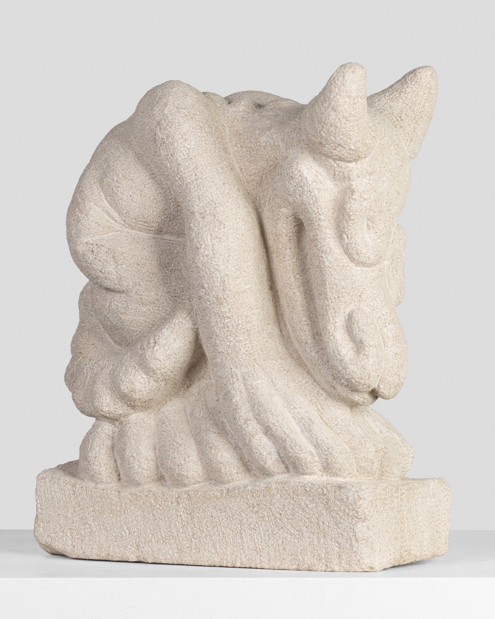 Dan Mandelbaum 
 Ren & Stimpy Grotesque , 2026 
Limestone 
18 x 14 x 7 in (45.7 x 35.6 x 17.8 cm) 
IN11541