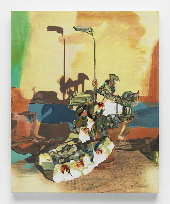 Rachel Rossin 
 Orchids Belly-Up , 2015 
Oil on canvas 
44 x 36 in  (111.8 x 91.4 cm)