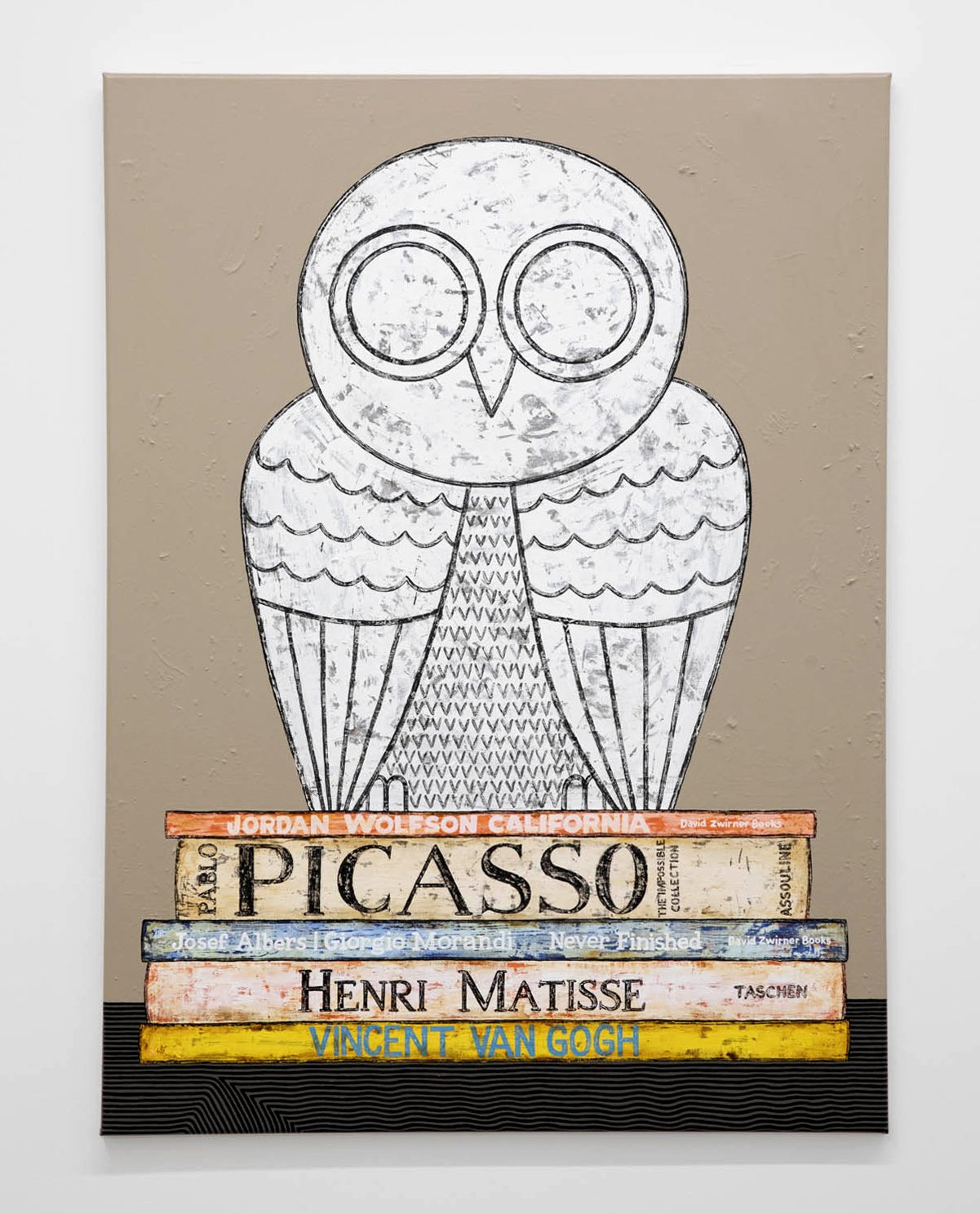 Jonathan Edelhuber 
 Still Life With Owl , 2025 
Acrylic on canvas 
40 x 30 in (101.6 x 76.2 cm)