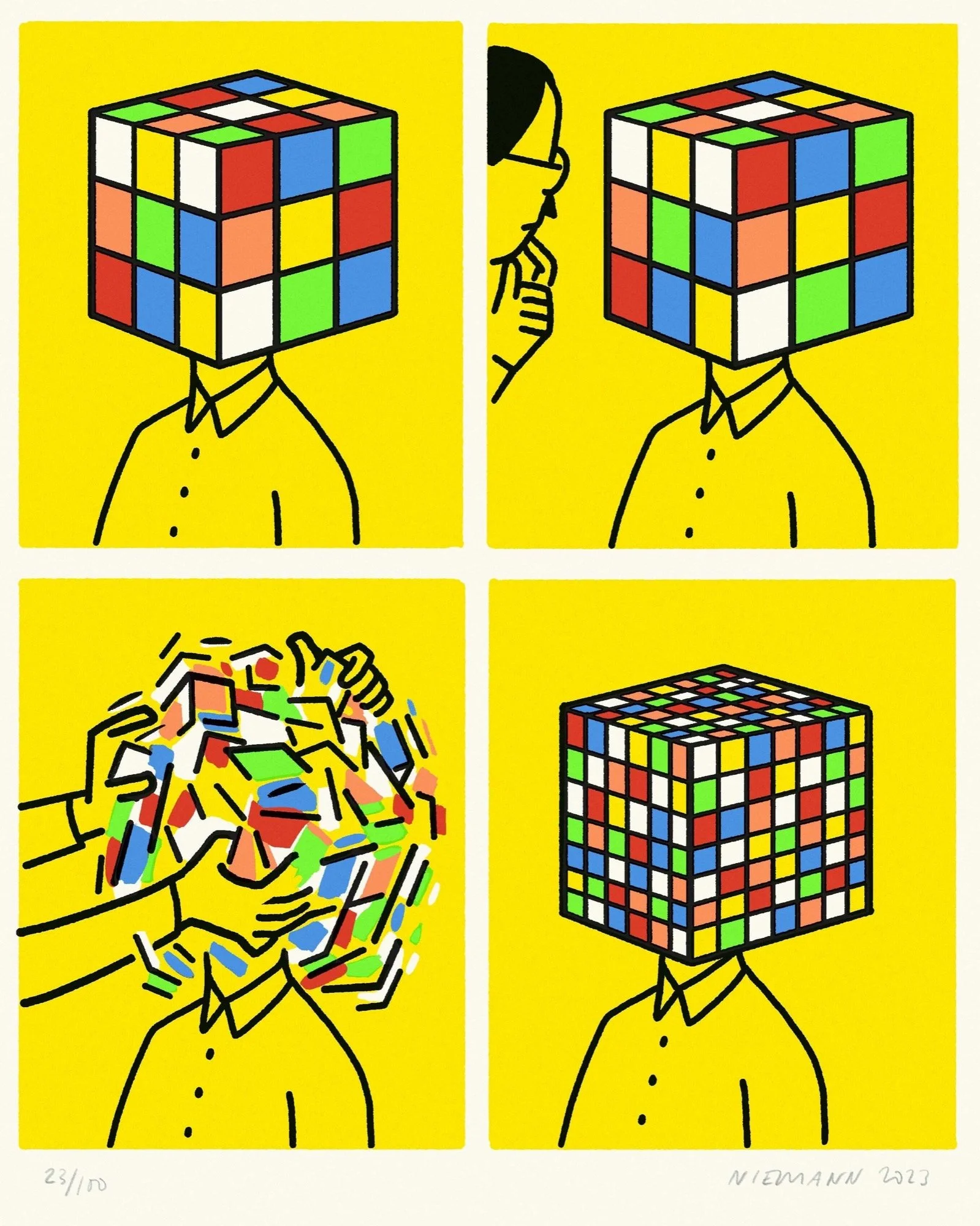Christoph Niemann 
 Puzzle , 2023 
Silkscreen 
19.7 x 15.7 in (50 x 40 cm)