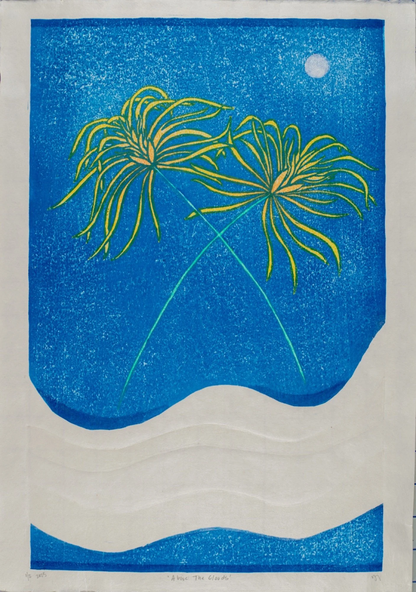 Yanira Vissepo Above The Clouds woodblock print