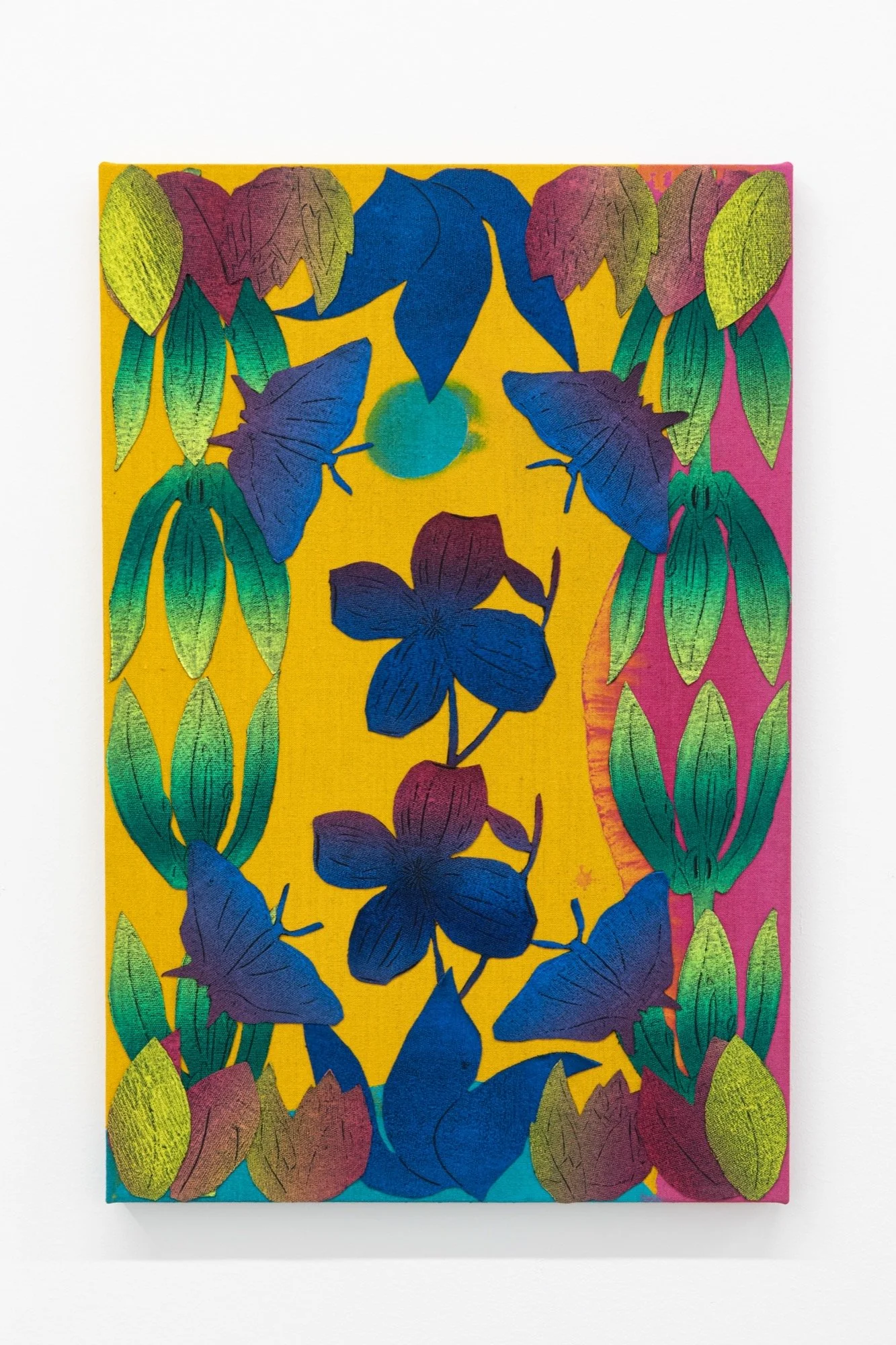 Yanira Vissepó 
 Reforest , 2026 
Acrylic, oil relief on raw linen  
24 x 16 in (61 x 40.6 cm)