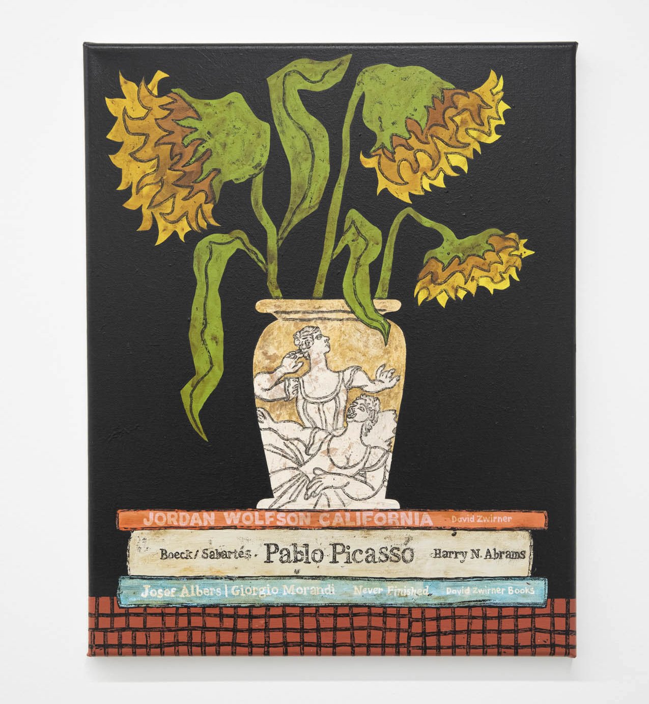 Jonathan Edelhuber 
 Still Life With Sunflowers In Picasso Vase , 2025 
Acrylic on canvas 
20 x 16 in (50.8 x 40.6 cm) 
IN9681