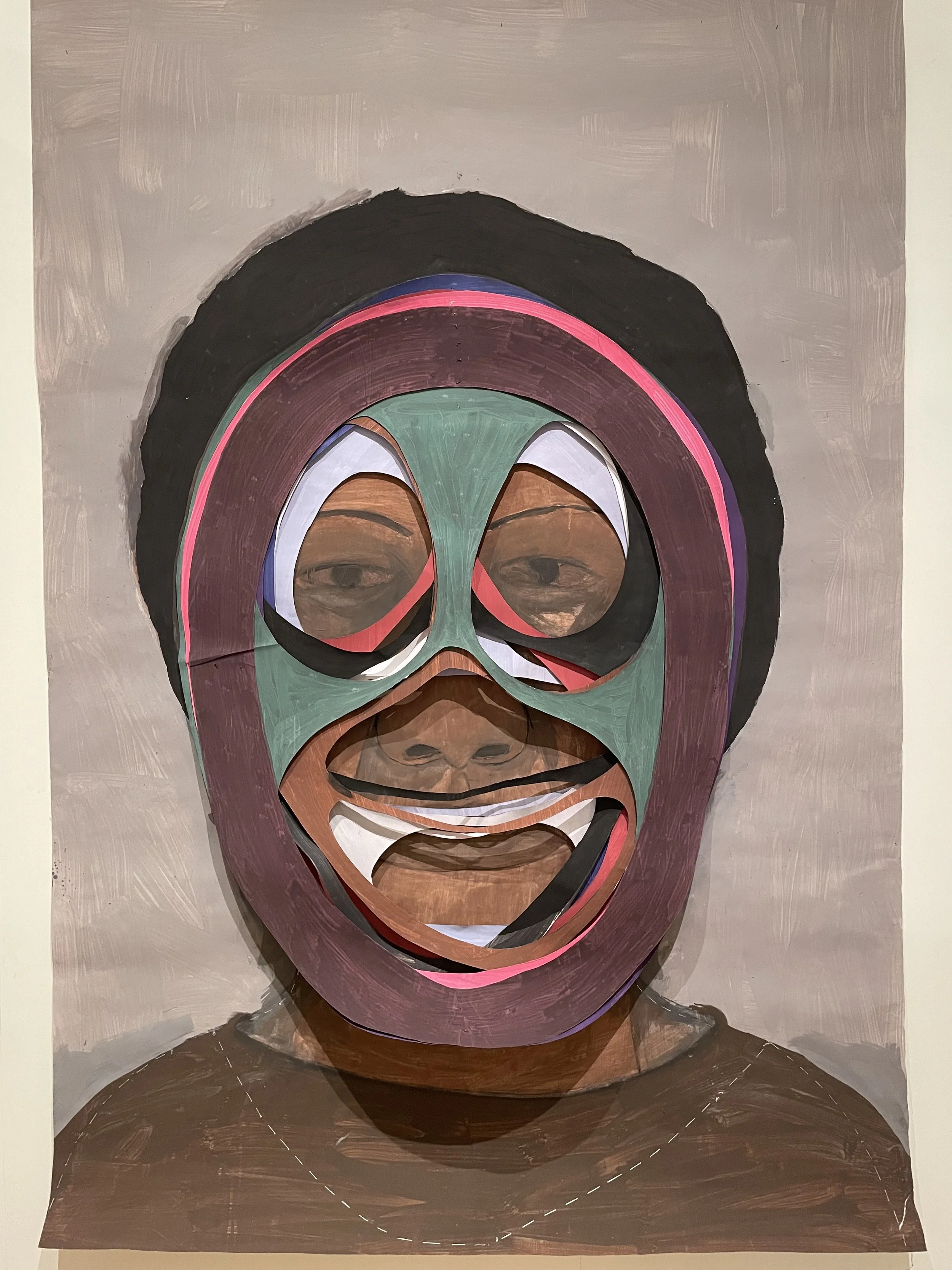 Alicia Henry 
 Untitled , 1999 
Acrylic, gouache, thread on paper 
88.5 x 59.75 in  (224.8 x 151.8 cm) 
IN9254
