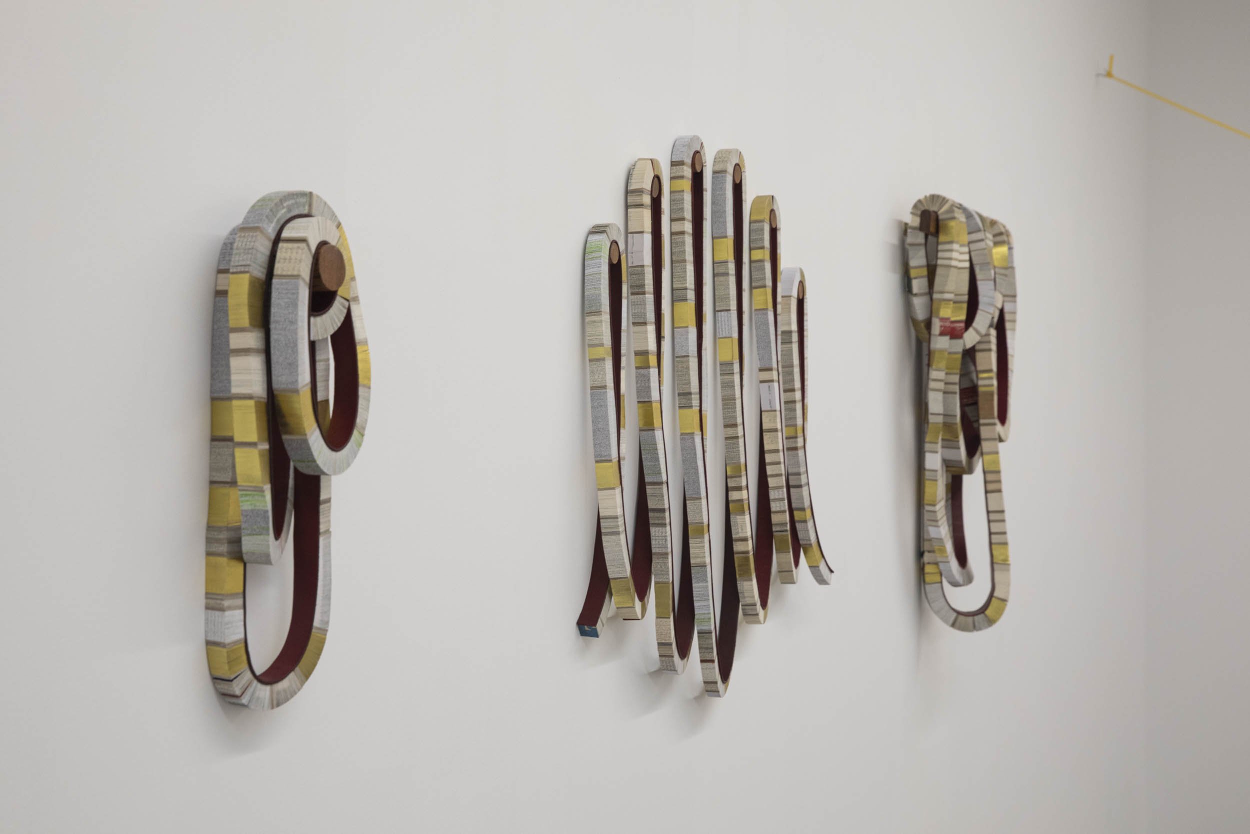 Installation view with works by Lucas Dupin